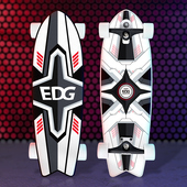 EDG冠军陆地冲浪板滑板麦斯卡黑白色运动板现代科技感新品 高品质