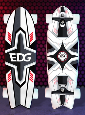 EDG冠军陆地冲浪板滑板麦斯卡黑白色运动板现代科技感新品高品质