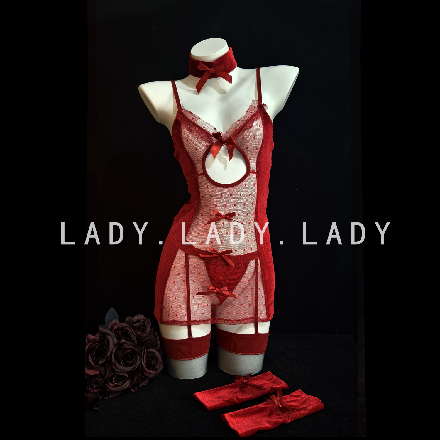 Lady内衣性感小胸本命年睡衣红色战袍圣诞节cos制服纯欲qqny女士