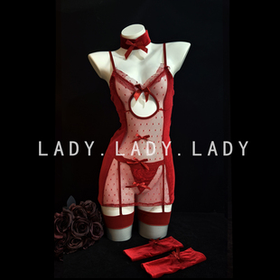 Lady内衣性感小胸本命年睡衣红色战袍圣诞节cos制服纯欲qqny女士