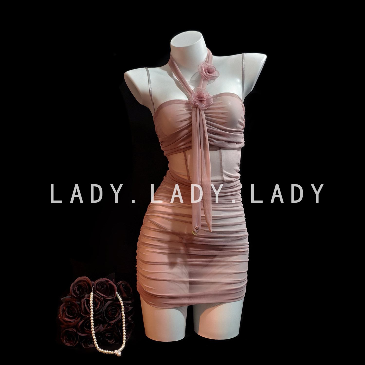 Lady性感睡裙网纱透视带钢圈紧身包臀纯欲情侣约会高级感睡衣女款,女士内衣/男士内衣/家居服,内衣配件,淘宝优惠券,粉丝福利购,淘宝优惠卷