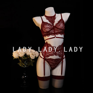 Lady性感蕾丝内衣小胸情调镂空透视诱惑装 趣情纯欲战袍睡衣qqny女