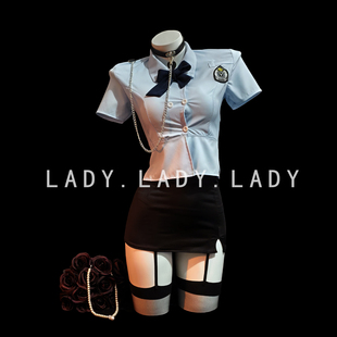 Lady性感cos女警制服套装职业御姐警花角色扮演包臀短裙qqny内衣