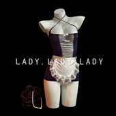 Lady性感睡衣蕾丝镂空透视网衣女仆cos装 纯欲角色扮演qqny趣情女