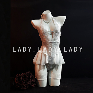 Lady性感蕾丝御姐风诱惑深V连体网纱qqny透视禁欲系免脱纯欲内衣