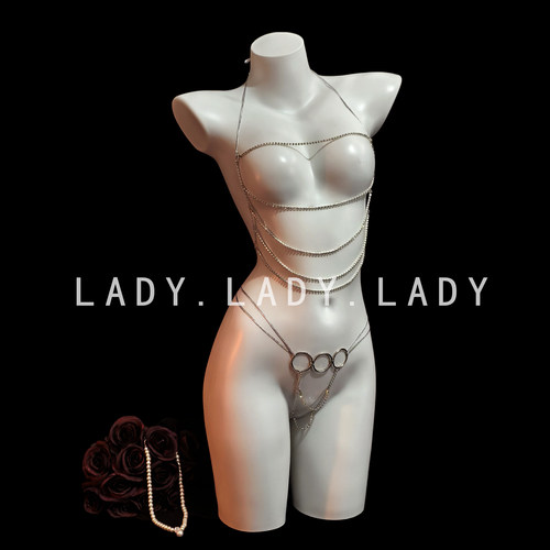 Lady性感身体链女全身腰链诱惑链条纯欲小胸镂空胸链内衣qqny趣情