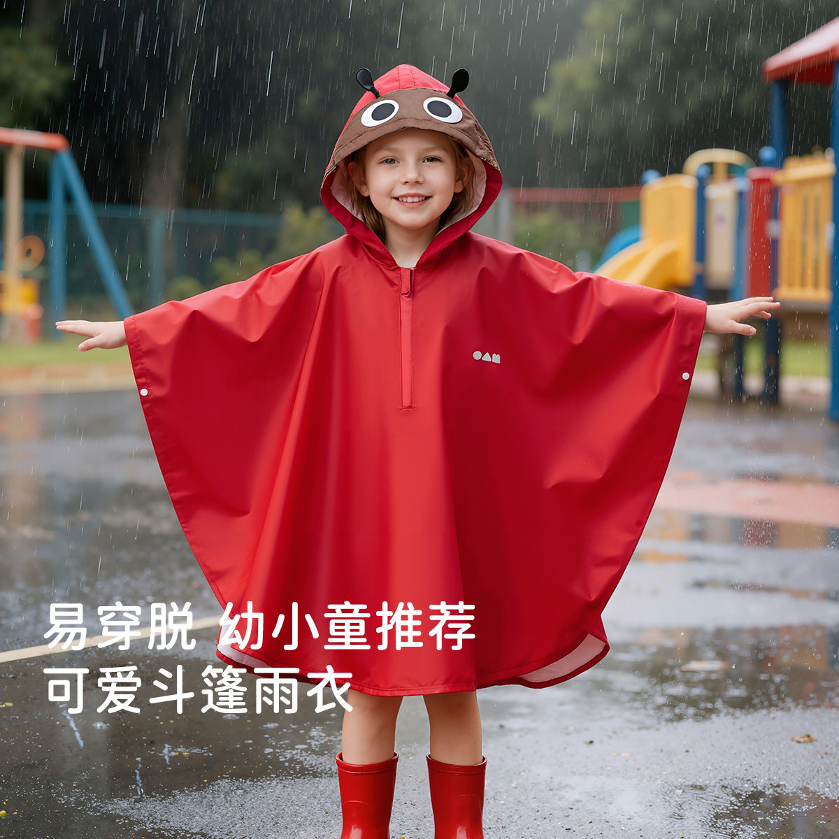 韩国lemon环保无味儿童雨衣 男女童幼儿园男女孩小孩可爱斗篷雨披
