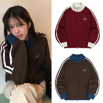 oddstudio撞色条纹针织开衫外套