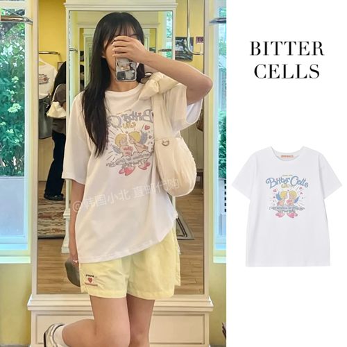 韩小众品牌bittercells天使短袖t