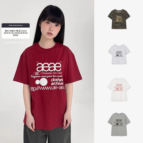 aeae韩版草莓迷彩字母短袖t恤女