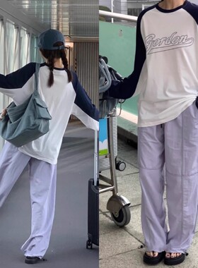 韩国东大门小众潮牌博主同款25夏新款轻薄尼龙直筒休闲裤子女