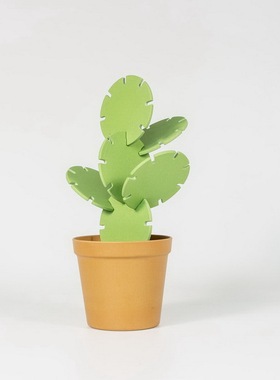 英国SUCK UK 仙人掌组合装杯垫创意桌面盆栽餐具垫耐热竹纤维礼物