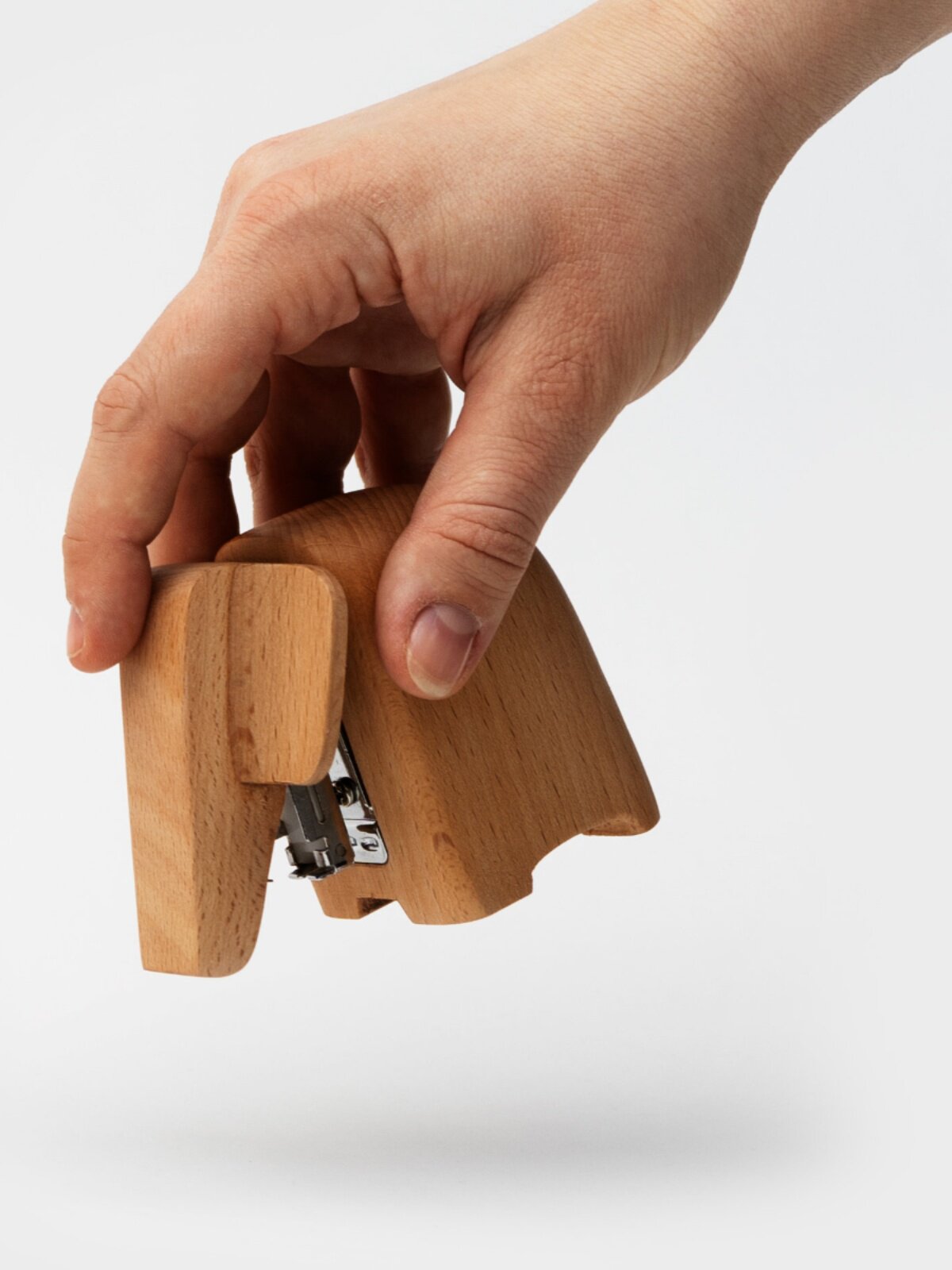 영국 SUCKUK 크리에이티브 로그 코끼리 스테이플러 너도밤 나무 친환경 미니 스테이플러 선물