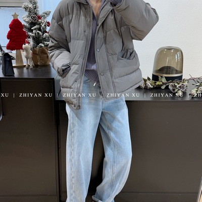 ZHIYANXU短款收腰白鸭绒羽绒服