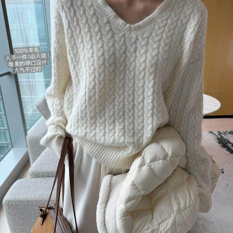 通勤宽松羊毛毛衣韩国