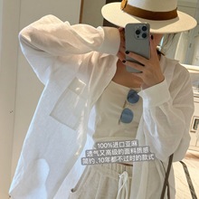 智研 私服分享｜韩国进口100%高级亚麻白衬衫老钱风经典防晒百搭