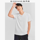 新款 佐丹奴短袖 t恤男2026年夏季 亲肤纯棉纯色V领休闲上衣01026416