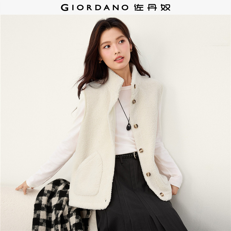 Giordano泰迪绒立领马甲外套图片