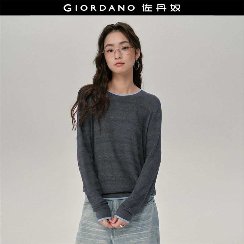 Giordano/佐丹奴套头圆领针织衫