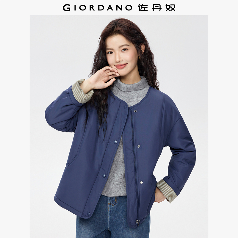 Giordano/佐丹奴拼接棉衣圆领