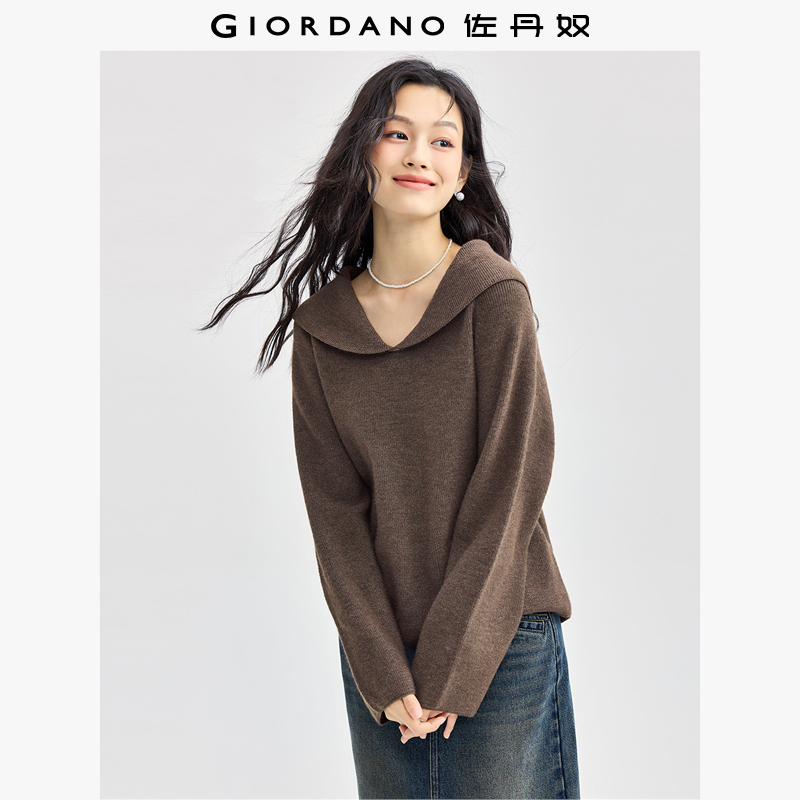 Giordano套头翻领大翻领针织衫