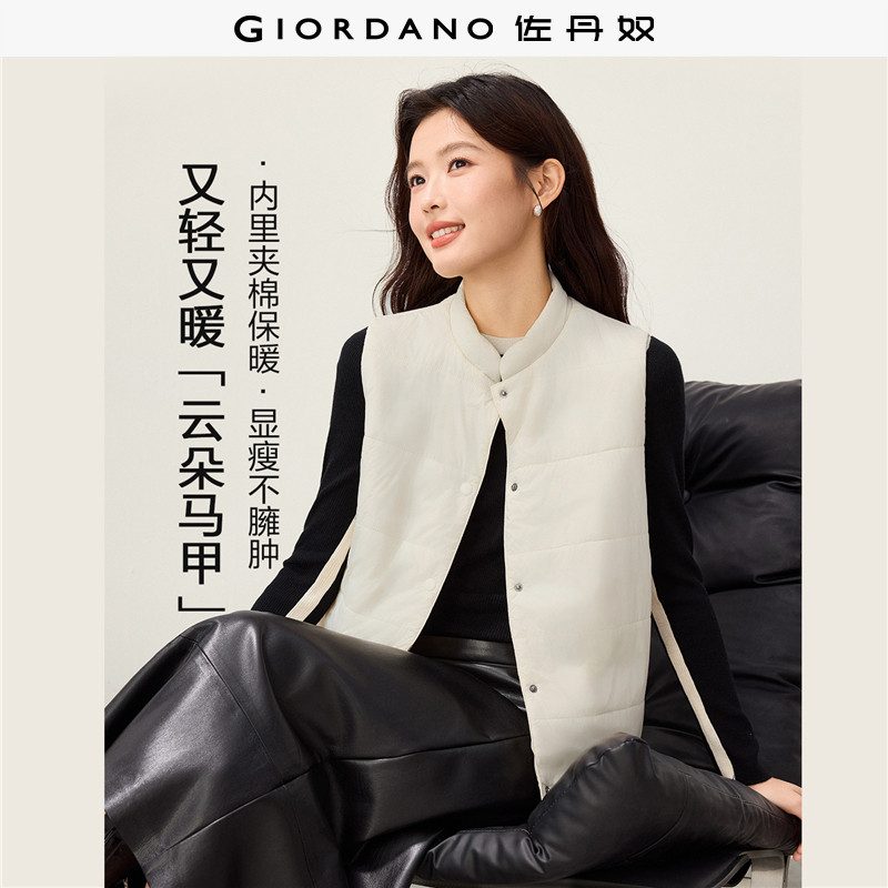 Giordano棉衣马甲外套小立领图片