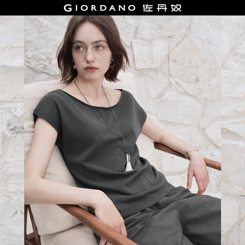 Giordano套头船领小飞袖针织衫