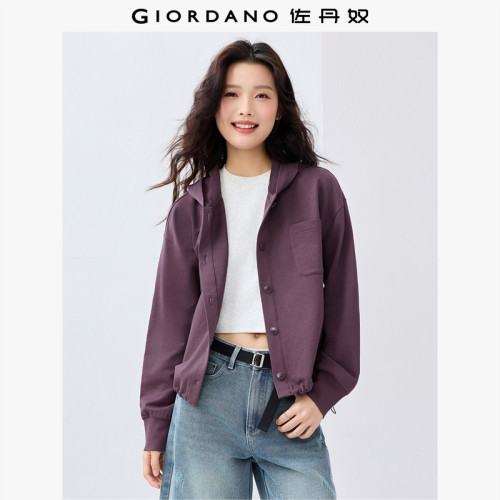 Giordano休闲纯棉外套连帽