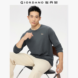 T恤男13025790 小动物刺绣圆领长袖 佐丹奴2026年春新款 纯棉打底衫
