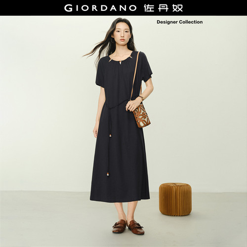 Giordano/佐丹奴串珠镂空连衣裙