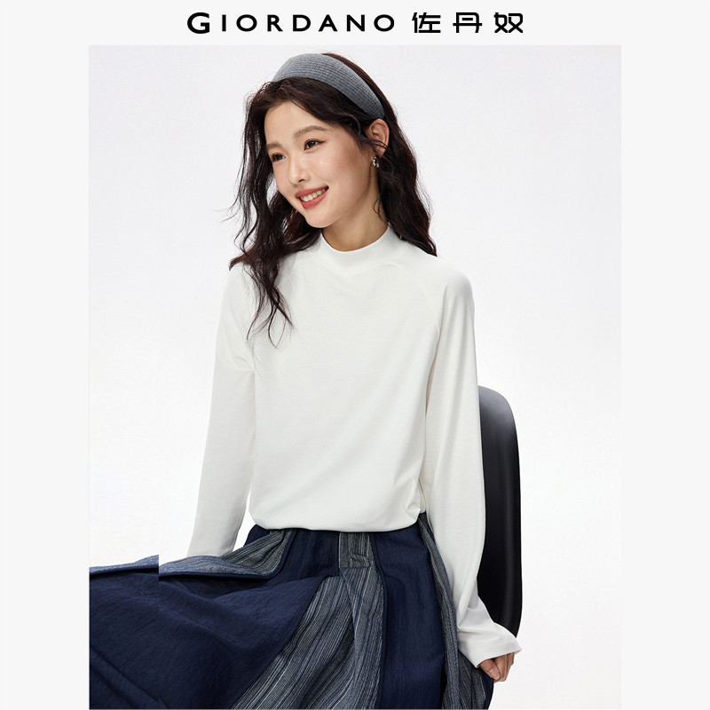 Giordano长袖百搭常规小高领T恤
