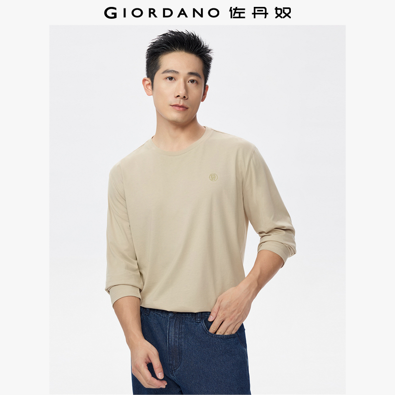 Giordano长袖国风T恤纯棉