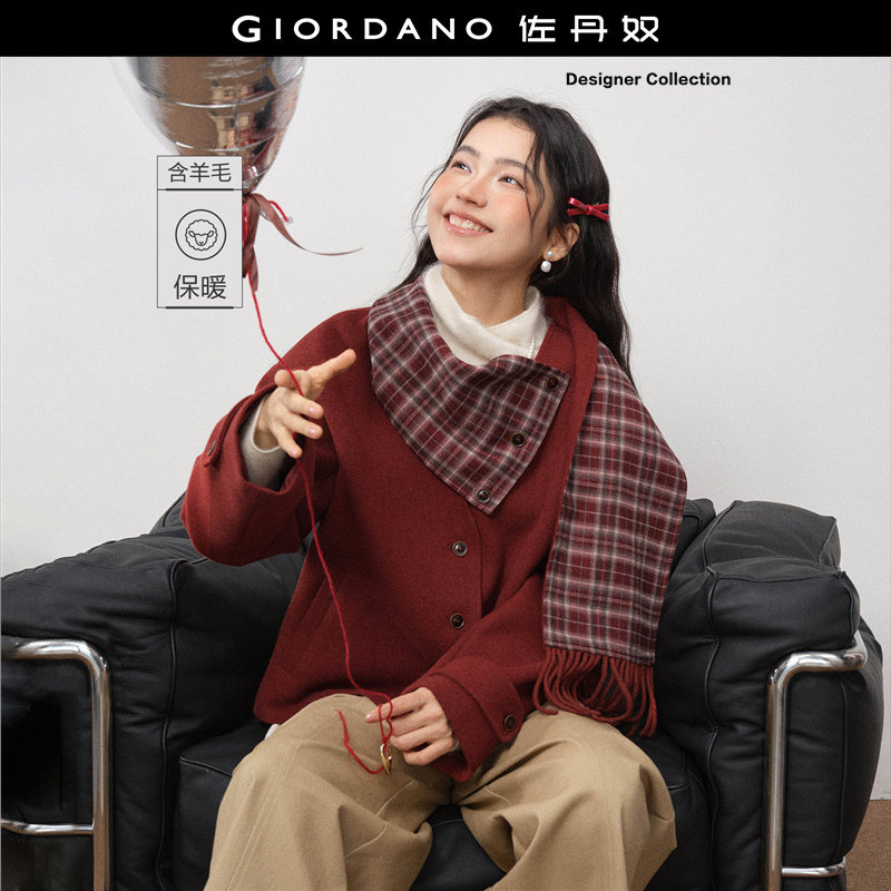 Giordano/佐丹奴毛呢外套图片
