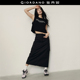 风口袋开叉半松紧腰A字半身裙女05465540 佐丹奴工装 韩国同款