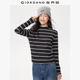 半高领长袖 佐丹奴条纹T恤女2026年春纯棉修身 打底衫 T恤女05325860
