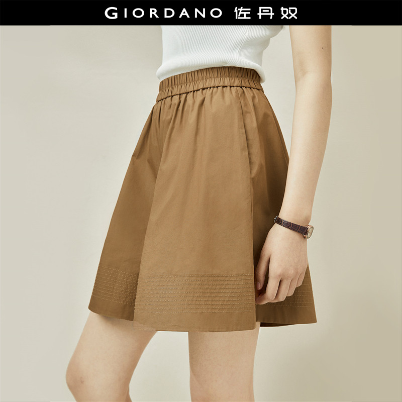 设计师款佐丹奴短裤女新款纯棉松紧腰宽松休闲阔腿a字裤18404904,女装/女士精品,休闲裤,淘宝优惠券,粉丝福利购,淘宝优惠卷