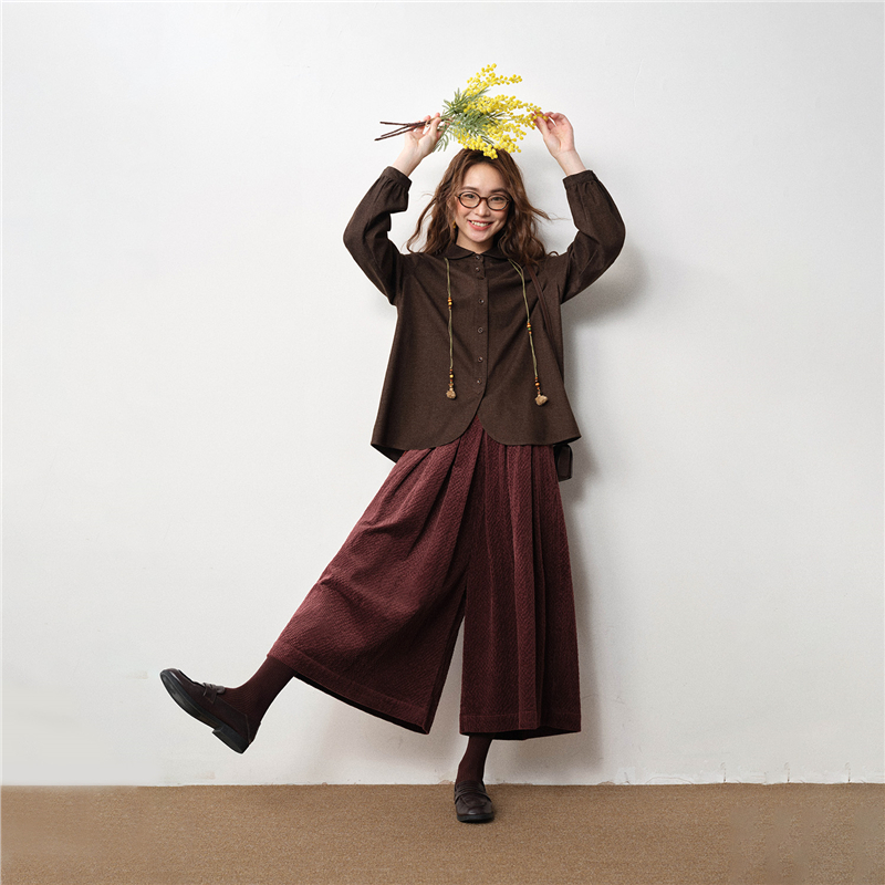 松紧腰佐丹奴八分裤灯芯绒裙裤