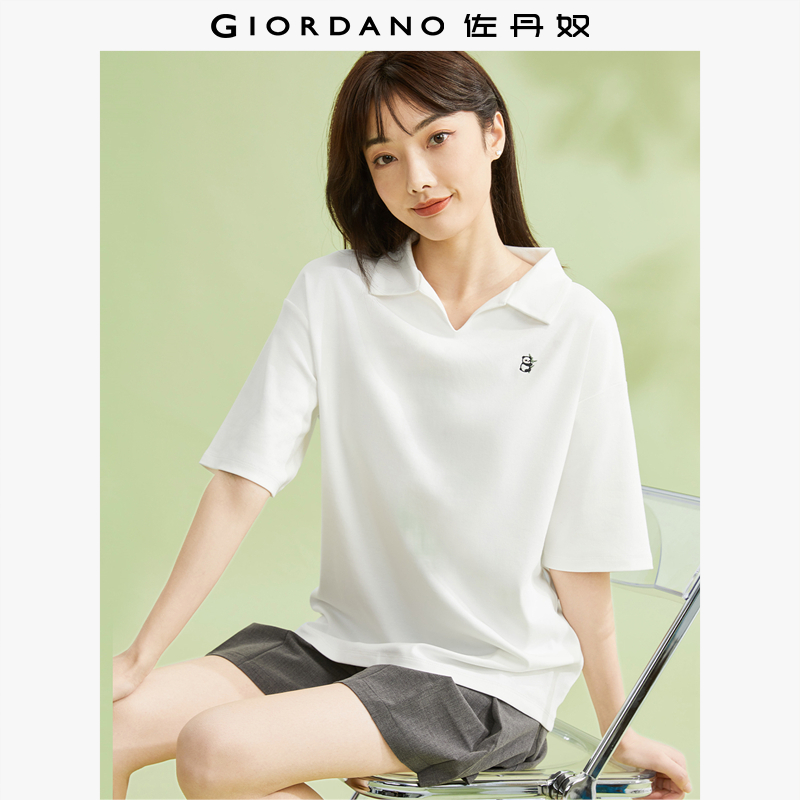 佐丹奴宽松短袖刺绣polo