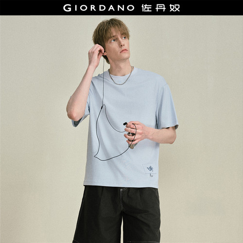 Giordano短袖T恤刺绣贴布