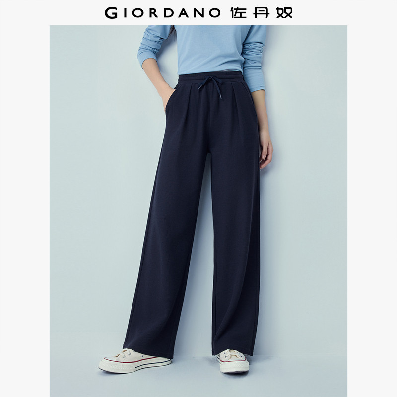 佐丹奴裤子女2026年春华夫格压褶抽绳松紧腰休闲阔腿卫裤13416251,女装/女士精品,卫裤,淘宝优惠券,粉丝福利购,淘宝优惠卷