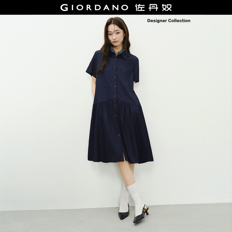 Giordano/佐丹奴仿牛仔连衣裙图片