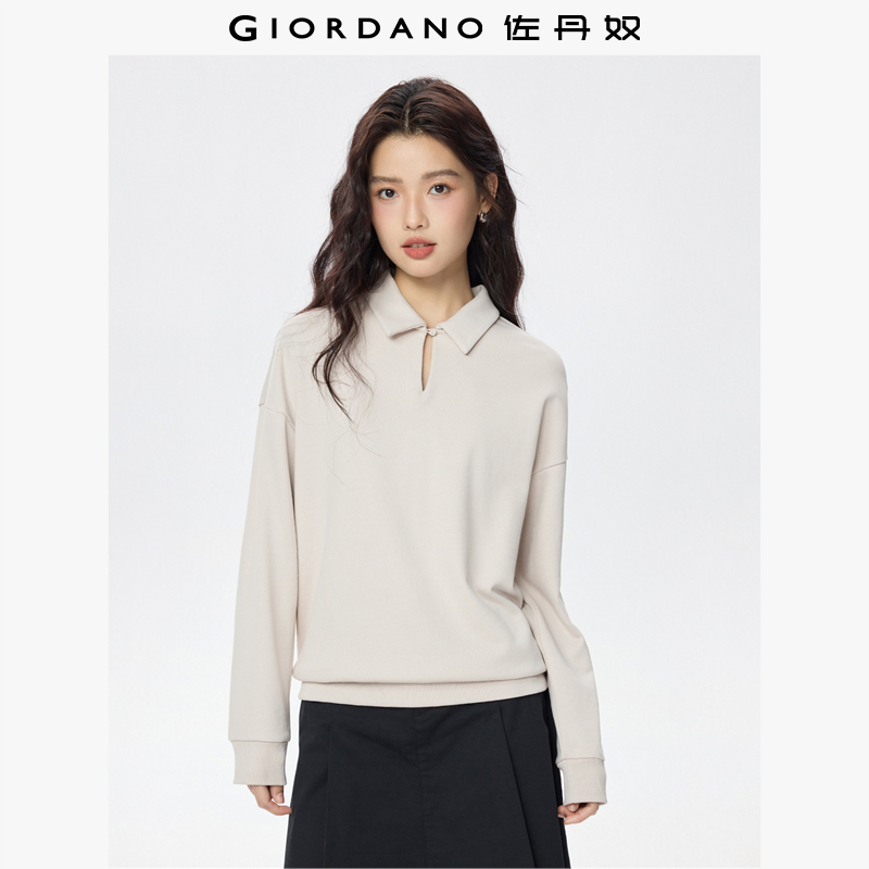 Giordano宽松两穿领卫衣套头