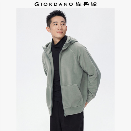 Giordano连帽袋鼠兜夹克摇粒绒