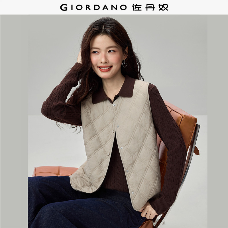 Giordano棉衣马甲外套圆领图片