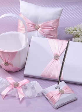 西式结婚婚庆用品创意港式婚宴签到笔教堂新人签名黑色笔芯套装