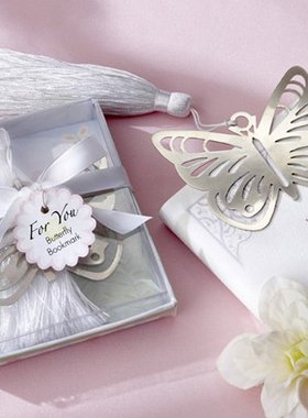 金属镂空流苏书签结婚回礼庆生毕业小礼物创意爱心天使蝴蝶书签