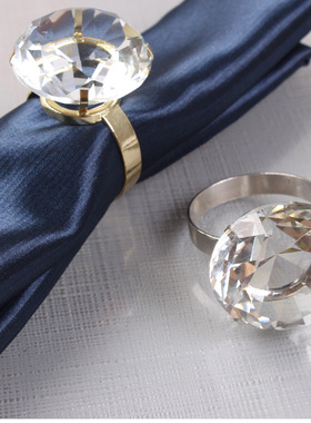 求婚大钻戒酒店轻奢口布圈口布餐扣环餐巾扣席巾扣西餐餐巾餐扣