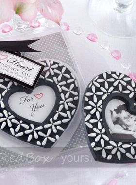 RedBox黑白爱心形行李牌 婚礼游戏小礼物 创意实用结婚回礼小礼品