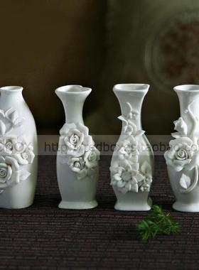 典雅异形开口白瓷小花瓶混款 陶瓷花器 家居饰品摆件插干花盆