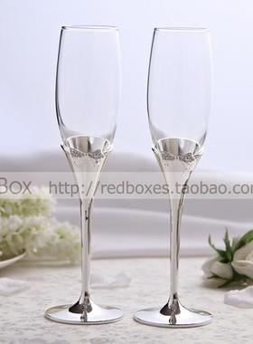 RedBox送朋友结婚礼品实用时尚红酒杯 蝴蝶结婚礼香槟对杯